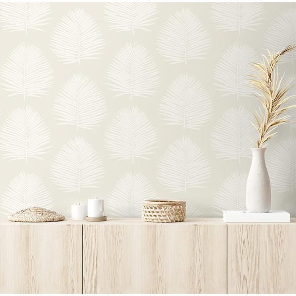 Alabaster Island Palm Nonwoven Paper Non-Pasted Wallpaper Roll (Covers 57.5 sq. ft.)