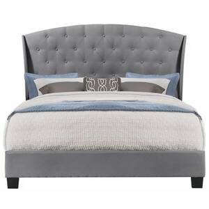 Boca Grande Gray Velvet Full Upholstered Bed