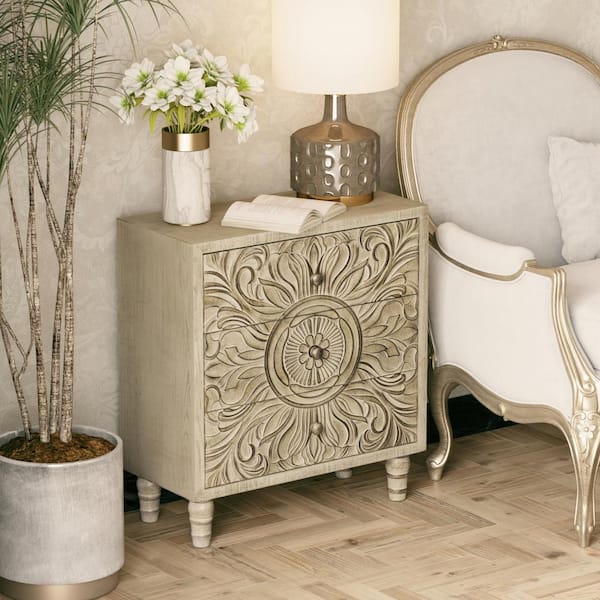 FUIN Farmhouse White 3-Drawer 25 in. Wide Dresser with
