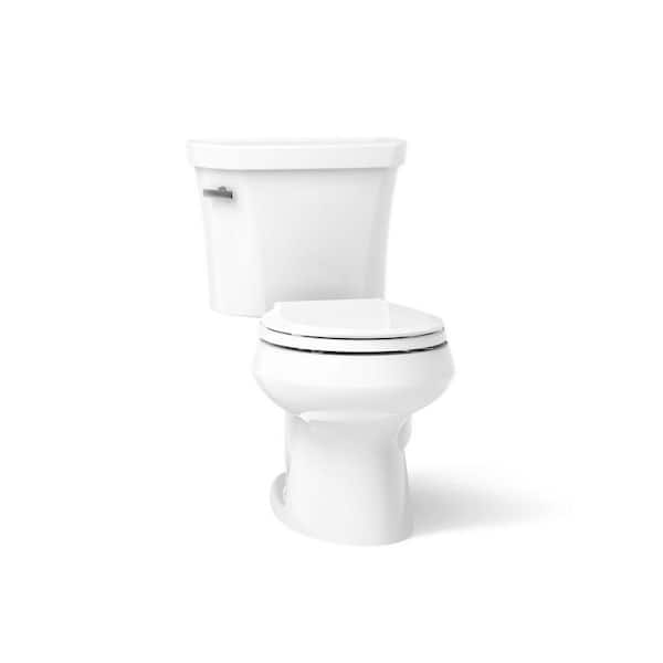Wellworth 14 in. Rough In 2-Piece 1.28 GPF Single Flush Round Toilet in White Seat Not Included