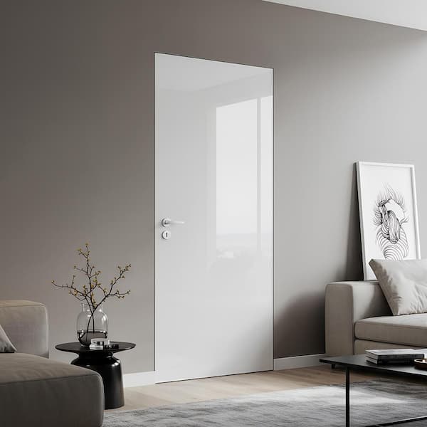 CALHOME 32 in. x 82 in. High Gloss Piano White Finish Flush Hollow