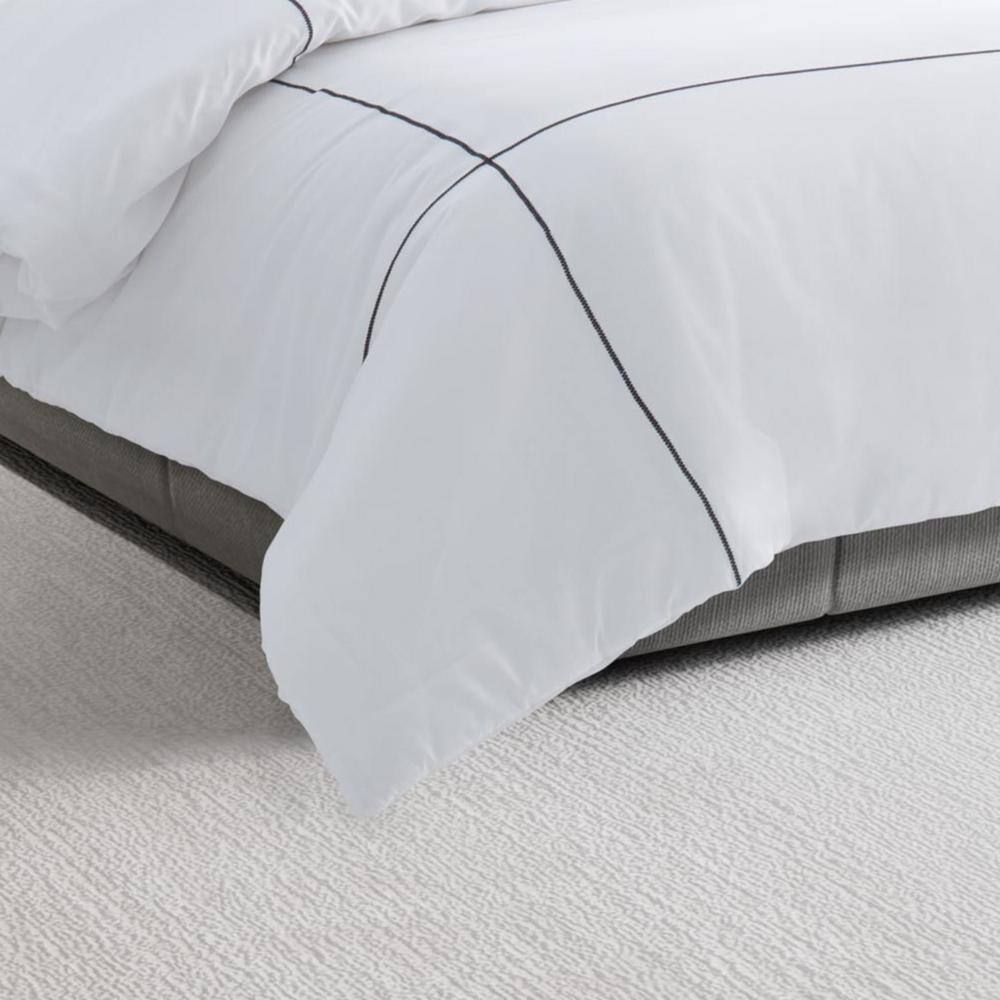 Queen White Cotton Embroidered Duvet Cover Set
