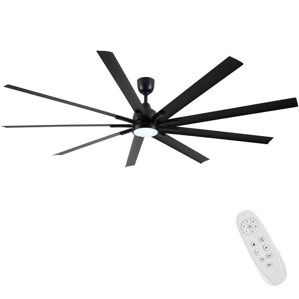 84 in. Super Large Black Indoor Integrated LED Ceiling Fan with Remote Cont