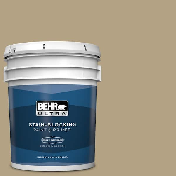 BEHR ULTRA 5 gal. #PPU8-07 Chamois Tan Extra Durable Satin Enamel Interior Paint & Primer