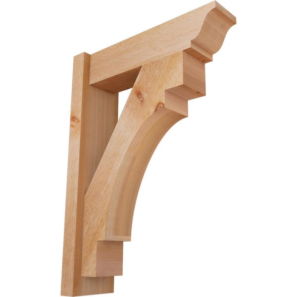 Ekena Millwork 6 in. x 28 in. x 20 in. Western Red Cedar Merced Traditional Rough Sawn Outlooker