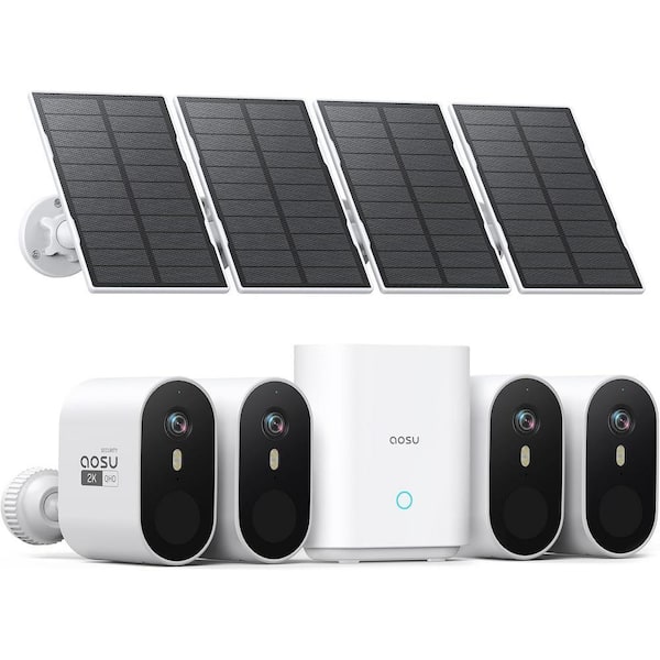 Solar Powered Security Camera Kit-3MP 166° View Angle With 32GB Storage Home Base And No Monthly Fee