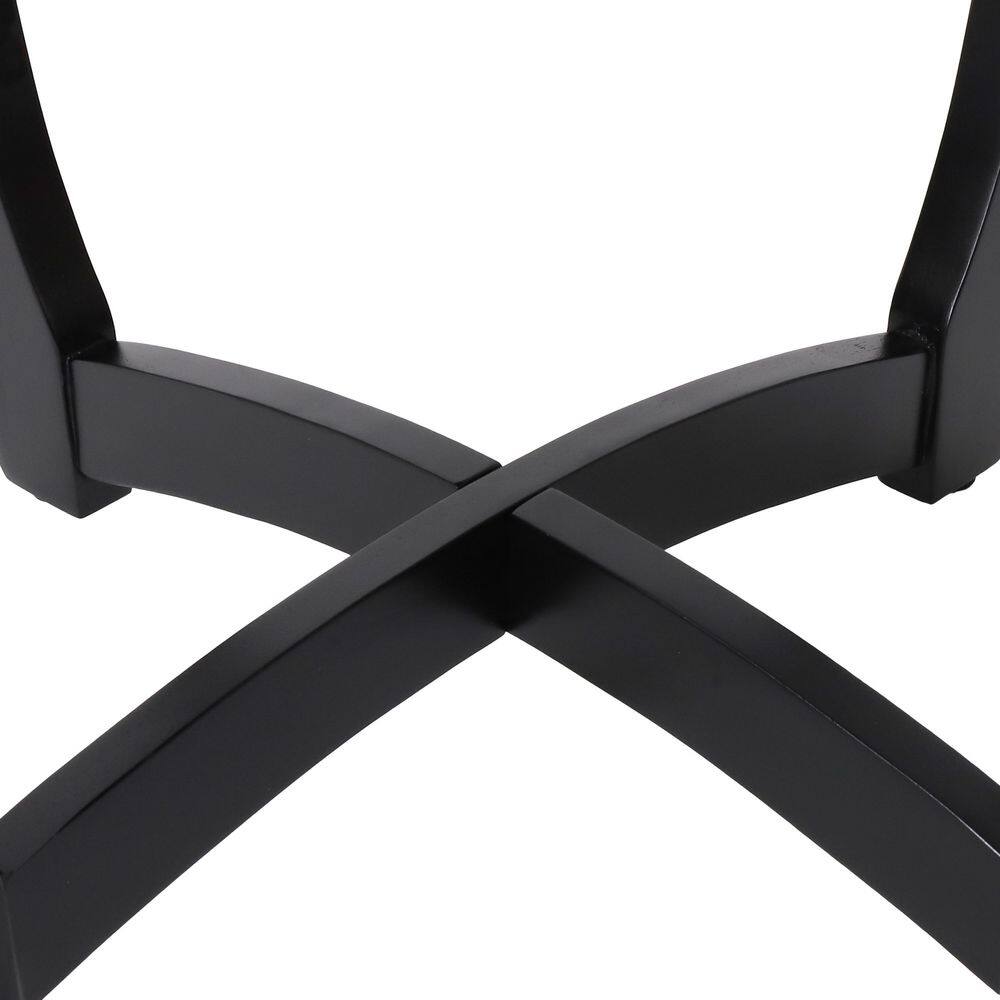 Tavon Black Acacia Wood Round Bistro Table