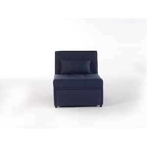 Mello Navy Pull Out Sleeper Chair with Reclining Back