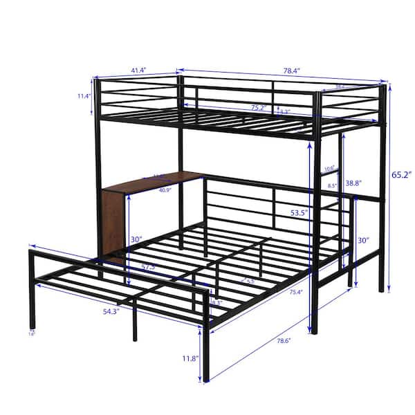 bunk bed full over desk