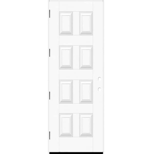 Regency 42 in. x 96 in. 8-Panel RHOS Unfinished Mahogany Fiberglass Prehung Front Door w/ 4-9/16 Jamb