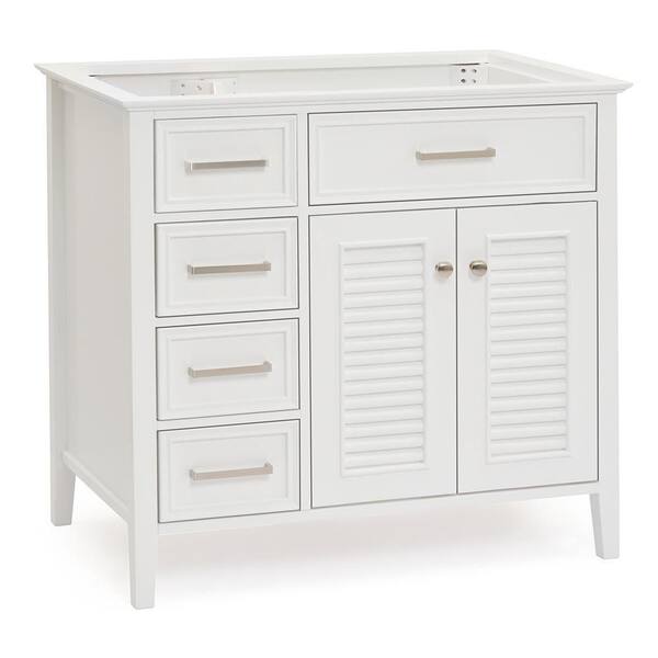 ARIEL Kensington 36 in. W x 21.5 in. D x 34.5 in. H Freestanding Bath Vanity Cabinet Only in White