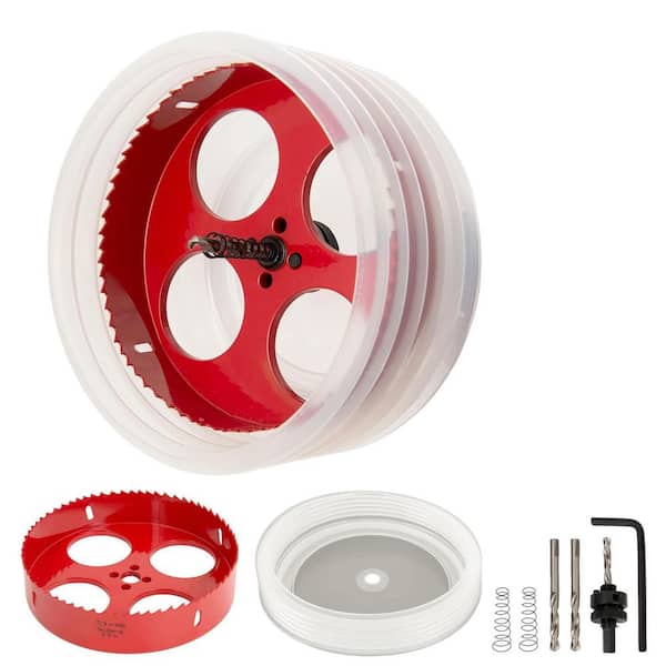 Unbranded 6-1/4 in. Hole Saw Kit with Dust Bowl for Recessed Can Lights 159mm Bi-Metal Cutter Ideal for Wood Plastic Drywall Metal