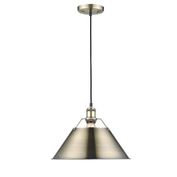 Orwell 100-Watt 1-Light Aged Brass Pendant