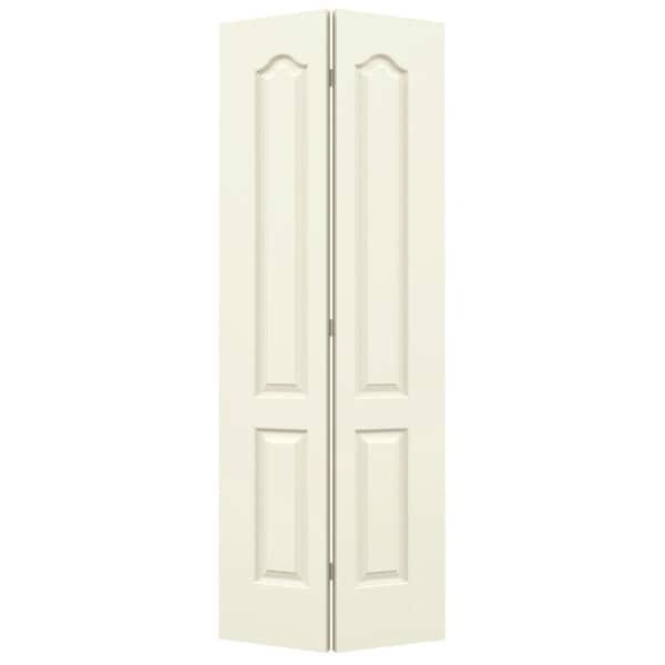 JELD-WEN 32 in. x 80 in. Princeton Vanilla Painted Smooth Molded Composite Closet Bi-fold Door