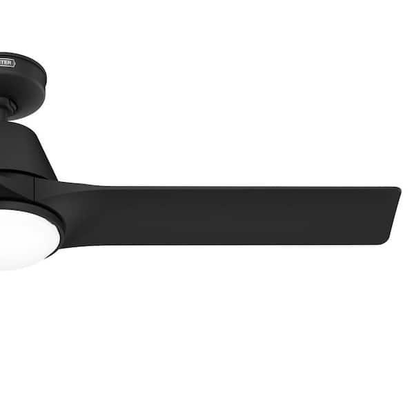 Hunter - Hunter 52 in. Aeronaut Wi-Fi ENERGY STAR Matte Black Damp Rated Smart Ceiling Fan with LED Light Kit and Handheld Remote