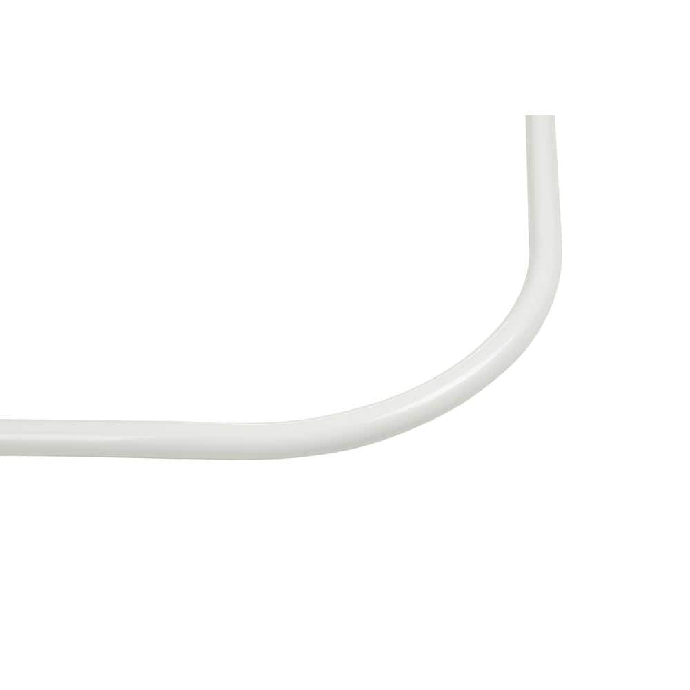 Adjustable White Aluminum L-Shaped Corner Shower Curtain Rod