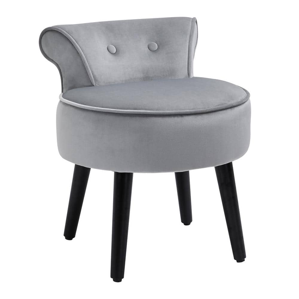 crushed velvet grey stool