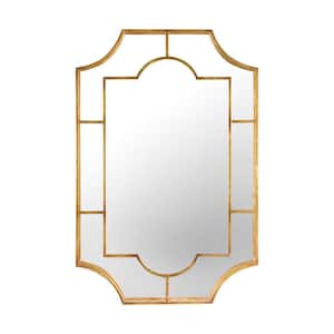 24 in. x 36 in. Gold Farmhouse Irregular Framed Metal Decorative Mirror