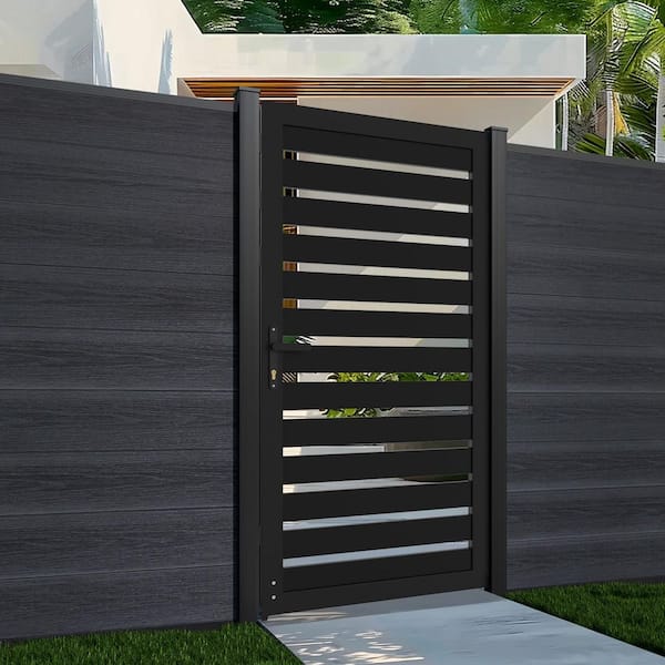 mondaria 3 ft. W x 6 ft. H Sooty Black Aluminum Alloy Semi