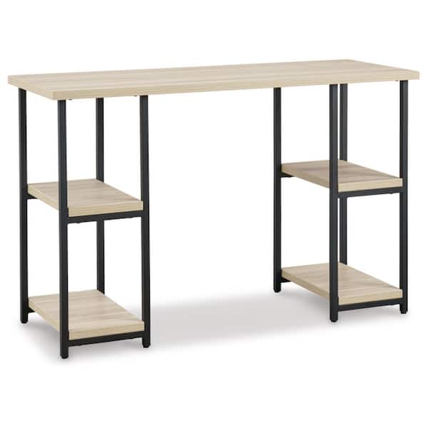 Signature Design By Ashley Waylowe 47 in. Rectangular Beige Engineered Wood Desk with Storage