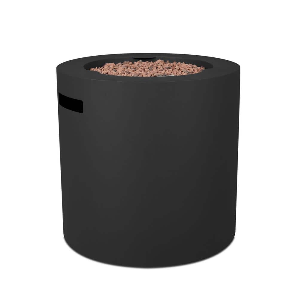 Hephaestus 24" Black Steel Round Propane Fire Pit Table