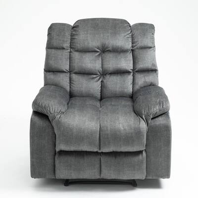 35.75 in.Width Pattern Gray Manual Recliner Chair with 3 Positions