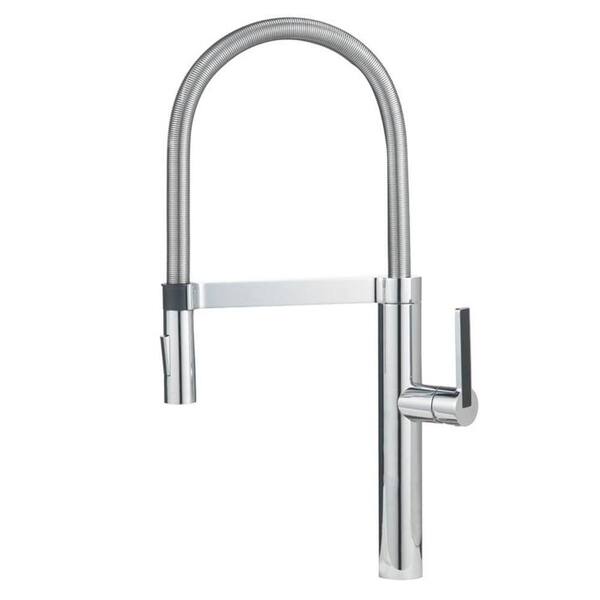 Blanco Culina Semi Pro Single Handle Pull Down Sprayer Kitchen Faucet In Polished Chrome 441331 The Home Depot