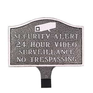 Security Alert Small Statement Plaque with Lawn Stake - Swedish Iron