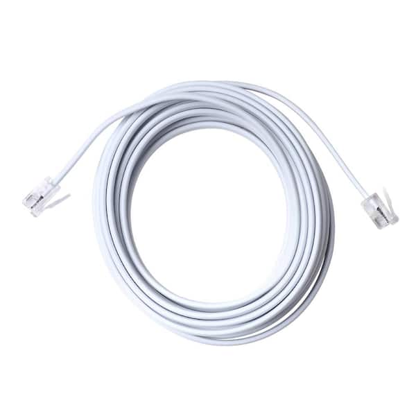 Commercial Electric CE 12 ft. WHITE TELEPHONE LINE CORD