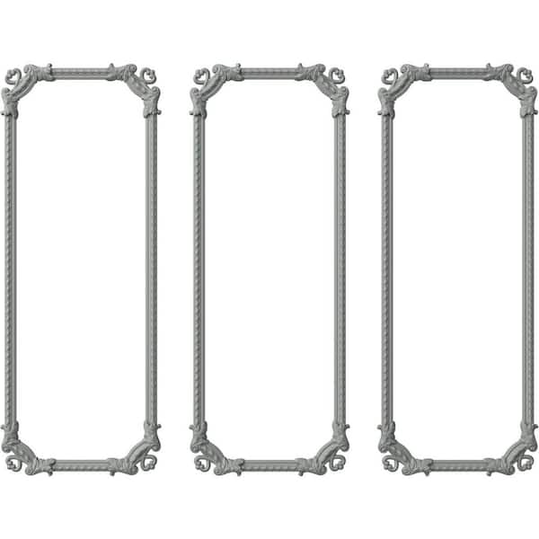 Ekena Millwork 28 in. W x 72 in. H Unfinished Polyurethane Devon Rope Panel Moulding Kit (Triple Panel)
