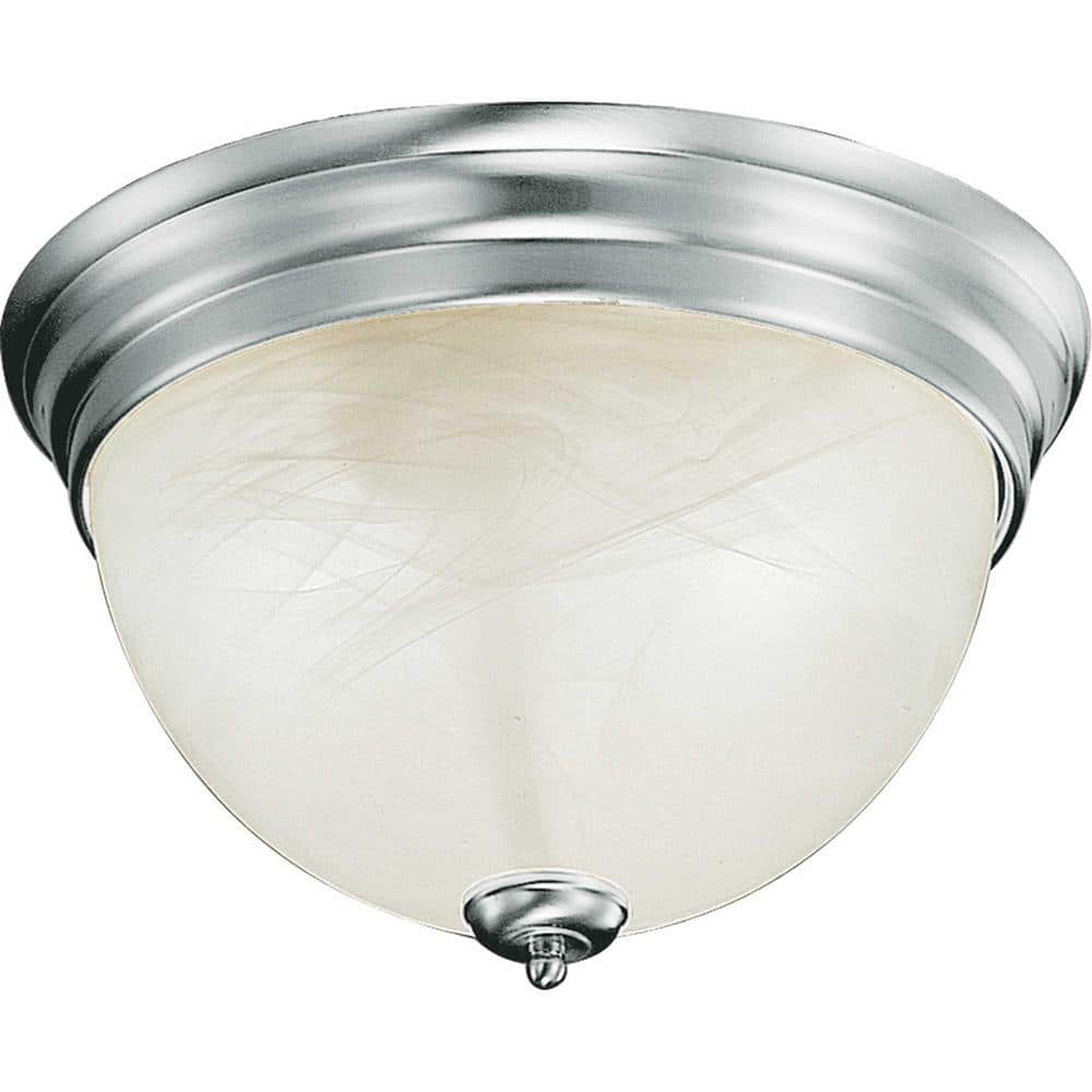 Troy 11 in. Brushed Nickel Semi-Flush Mount with Alabaster Glass Bowl price history on PriceWatchPro