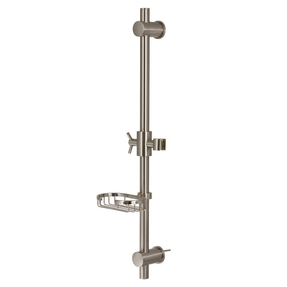 PULSE Showerspas 28 in. Adjustable Slide Bar Shower Panel Accessory in Brushed Nickel 1010BN