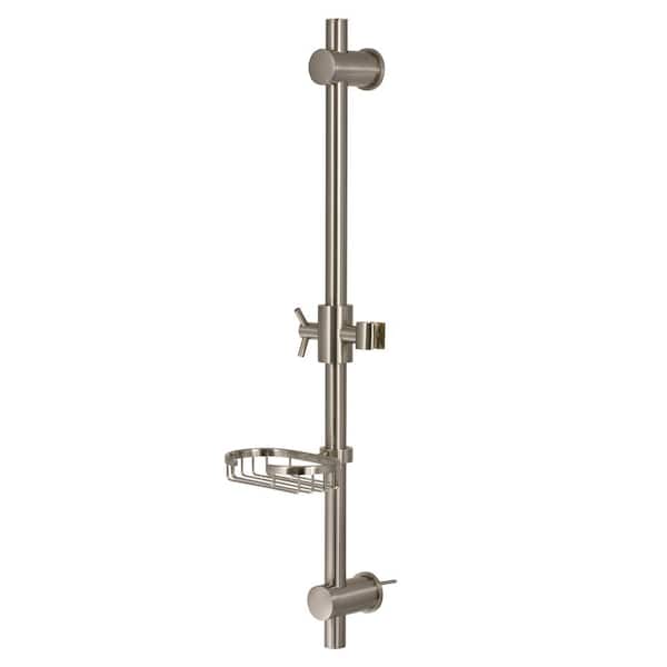 PULSE Showerspas 28 in. Adjustable Slide Bar Shower Panel Accessory in Brushed Nickel