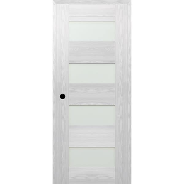 Belldinni 24 in. x 80 in. 07-08 Right-Hand 4-Lite Frosted Glass Ribeira Ash Composite DIY-Friendly Single Prehung Interior Door