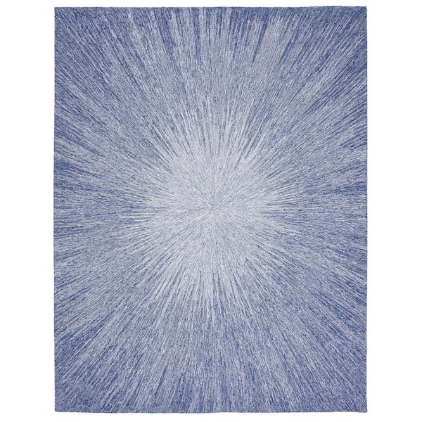 SAFAVIEH Micro-Loop Blue 8 ft. x 10 ft. Gradient Solid Color Area Rug