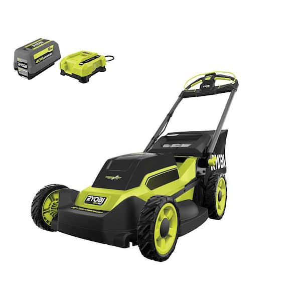 RYOBI - 40V HP Brushless 20" Cordless Electric Battery Multi-Blade Walk Behind Self-Propelled Lawn Mower-8.0Ah Battery & Charger