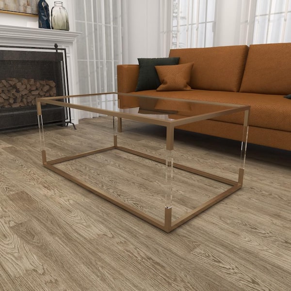 Litton Lane 46 in. Gold Medium Rectangle Metal Coffee Table Litton Lane 46 in. Gold Medium Rectangle Metal Coffee Table