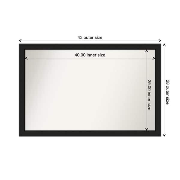 Amanti Art Midnight Black Narrow 43.25 in. x 28.25 in. Custom Non-Beveled Wood FramedBathroom Vanity Wall Mirror