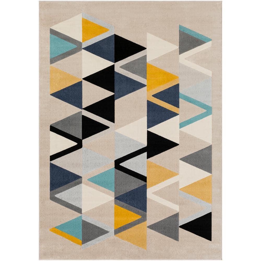 Artistic Weavers Astvin Yellow/Blue 5 ft. 3 in. x 7 ft. 3 in. Geometric