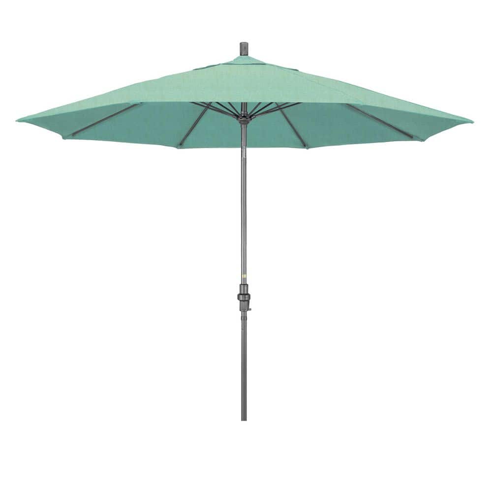 11 ft. Grey Aluminum Market Patio Umbrella Fiberglass Ribs Collar Tilt Crank Lift in Spectrum Mist Sunbrella price history on PriceWatchPro
