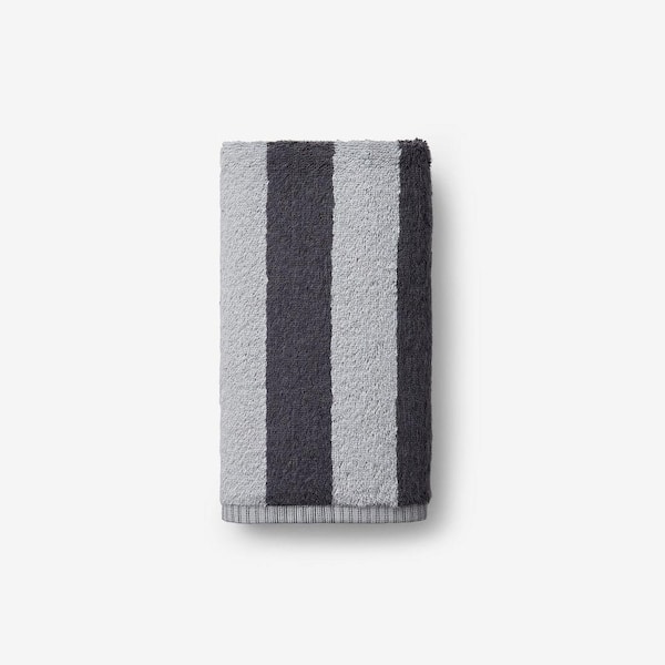 Company Cotton Reversible Stripe Pewter Turkish Cotton Single Hand Towel