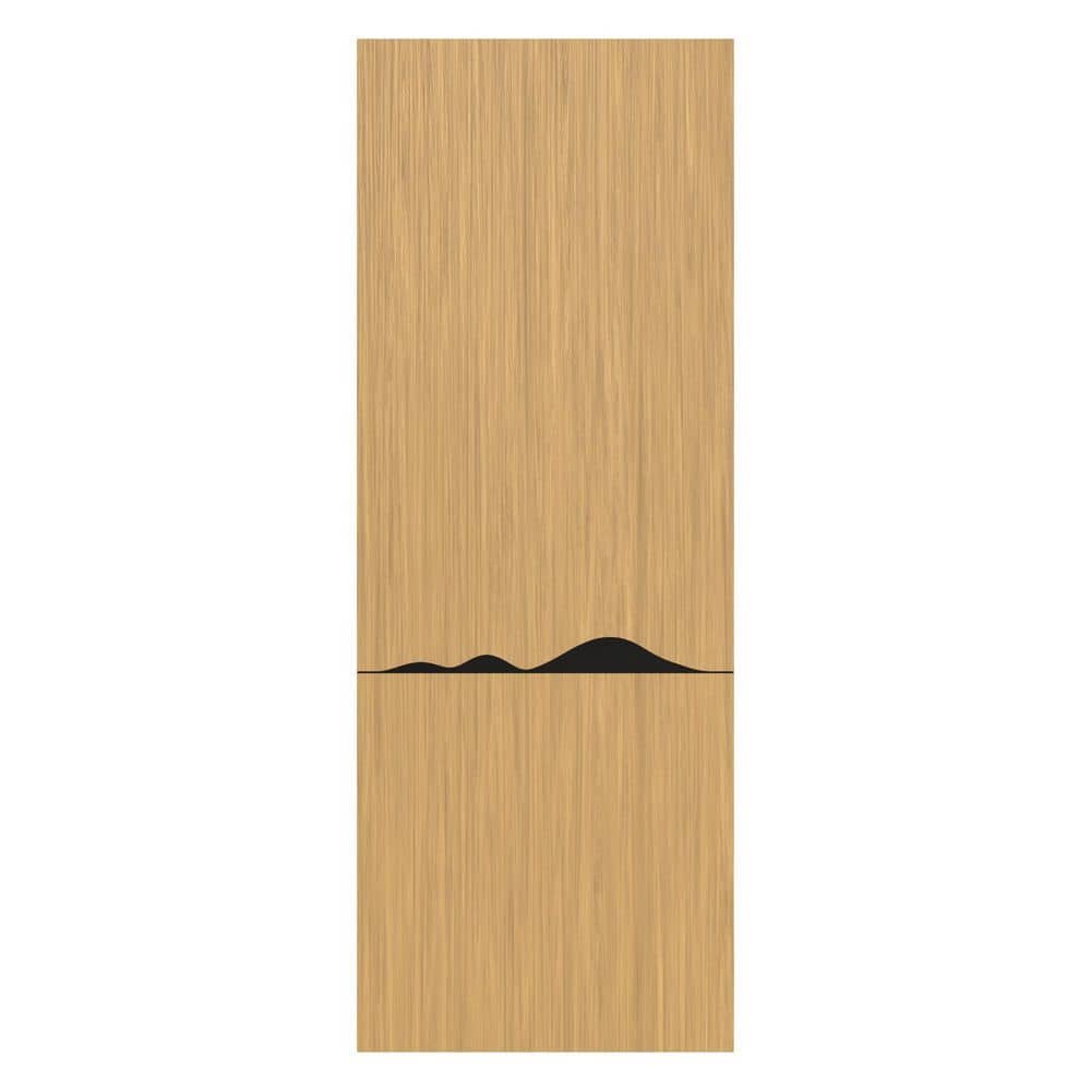 36 in. x 96 in. Julia Prefinished Solid Core Sandy Oak Natural Wood Veneer Interior Door Slab with Glossy Black Inserts price history on PriceWatchPro