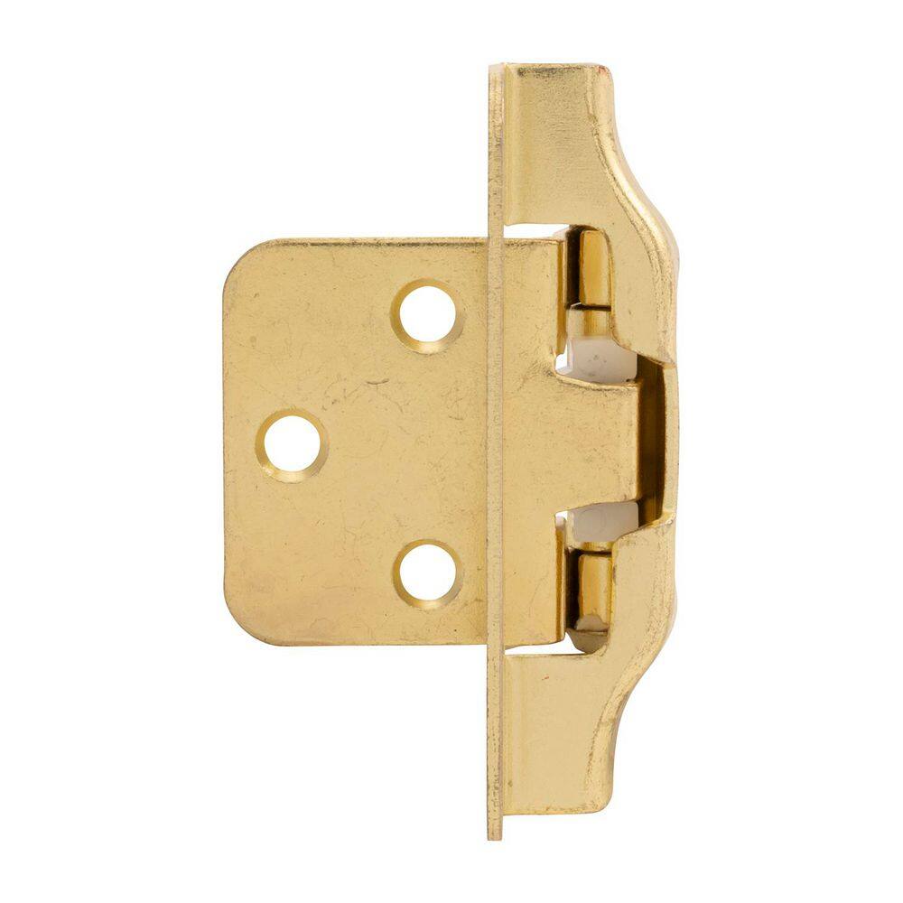 Hinge Semi-Concealed 1/4 in. Overlay Face Frame Partial Wrap Self-Close Polished Brass Hinge (5-Pairs) price history on PriceWatchPro