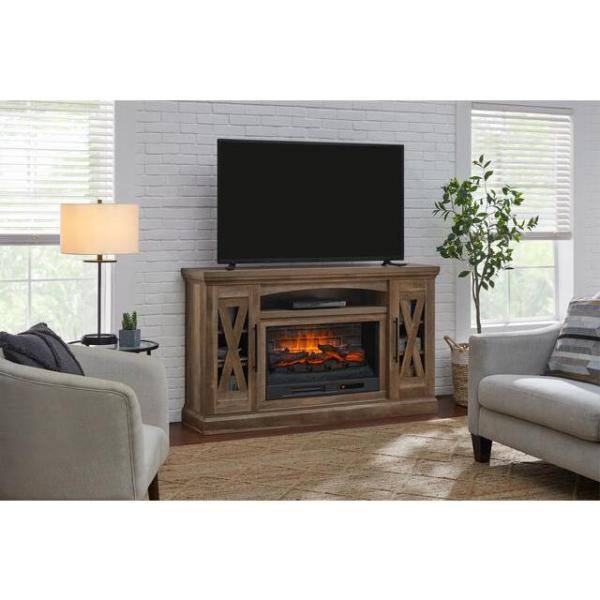 StyleWell Concours 62 in. Freestanding Electric Fireplace TV Stand in