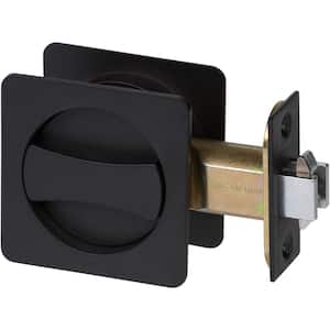 Contemporary Square Black Bed, Bath Privacy Sliding Pocket Door Lock