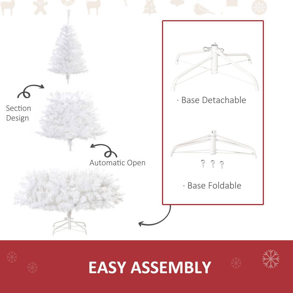 6-Foot White Prelit Artificial Christmas Tree with LED Lights