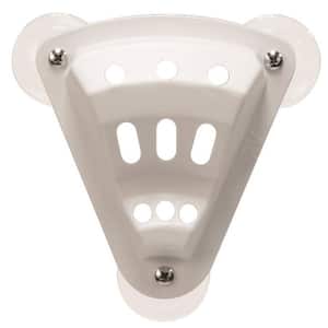 0.38 in. Durable Plastic Construction Suction Cup Flag Holder, White