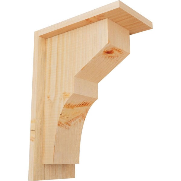 Ekena Millwork 5-1/2 in. x 10 in. x 14 in. Douglas Fir Monterey Smooth Corbel with Backplate