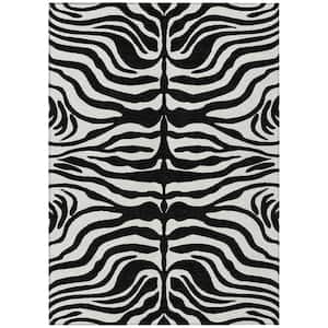 Chantille Machine Washable Indoor/Outdoor Abstract ACN1042 Black 10 ft. x 14 ft. Area Rug