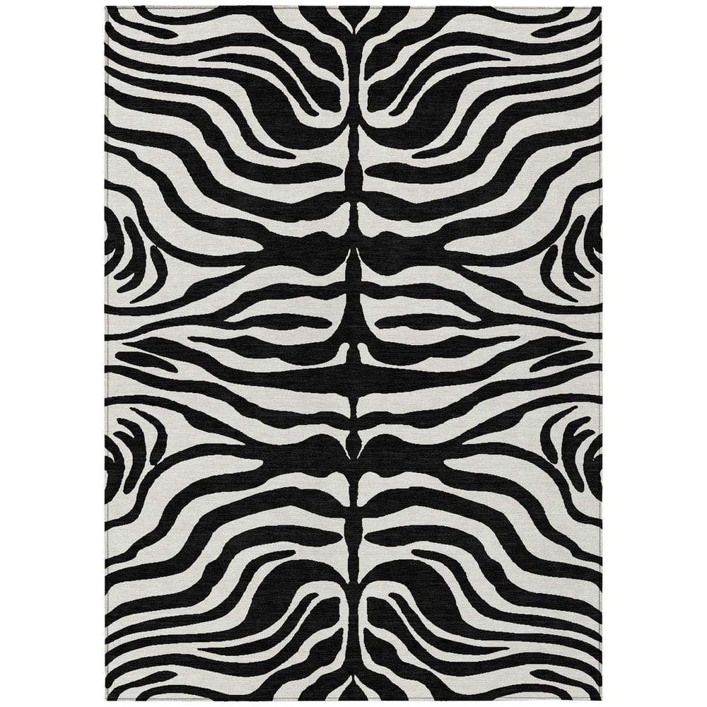 Chantille Machine Washable Indoor/Outdoor Abstract ACN1042 Black 5 ft. x 7 ft. 6 in. Area Rug price history on PriceWatchPro
